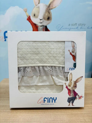 Dream Embroidered Ruffled Cotton Baby Blanket, 35x43 in by LaFiny