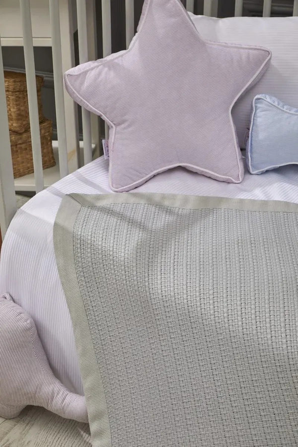 Knitting Cotton Baby Blanket, 35x43 in by LaFiny, Grey #grey