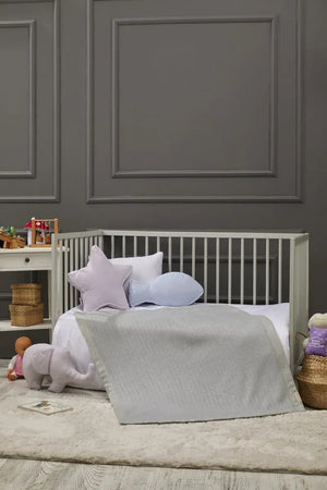 Knitting Cotton Baby Blanket, 35x43 in by LaFiny