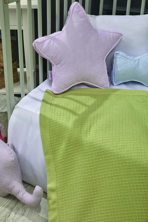 Knitting Cotton Baby Blanket, 35x43 in by LaFiny, Pistachio Green #pistachiogreen