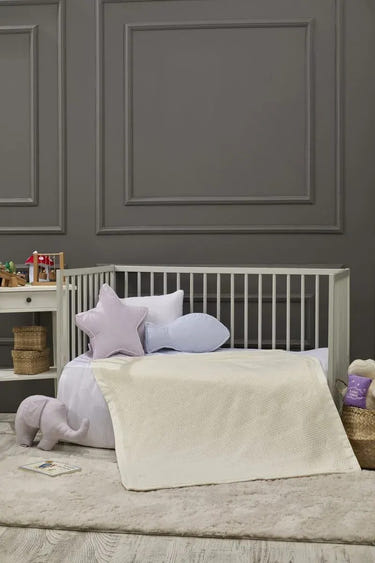 Petite Cotton Baby Blanket, 35x43 in by LaFiny, Stone #stone