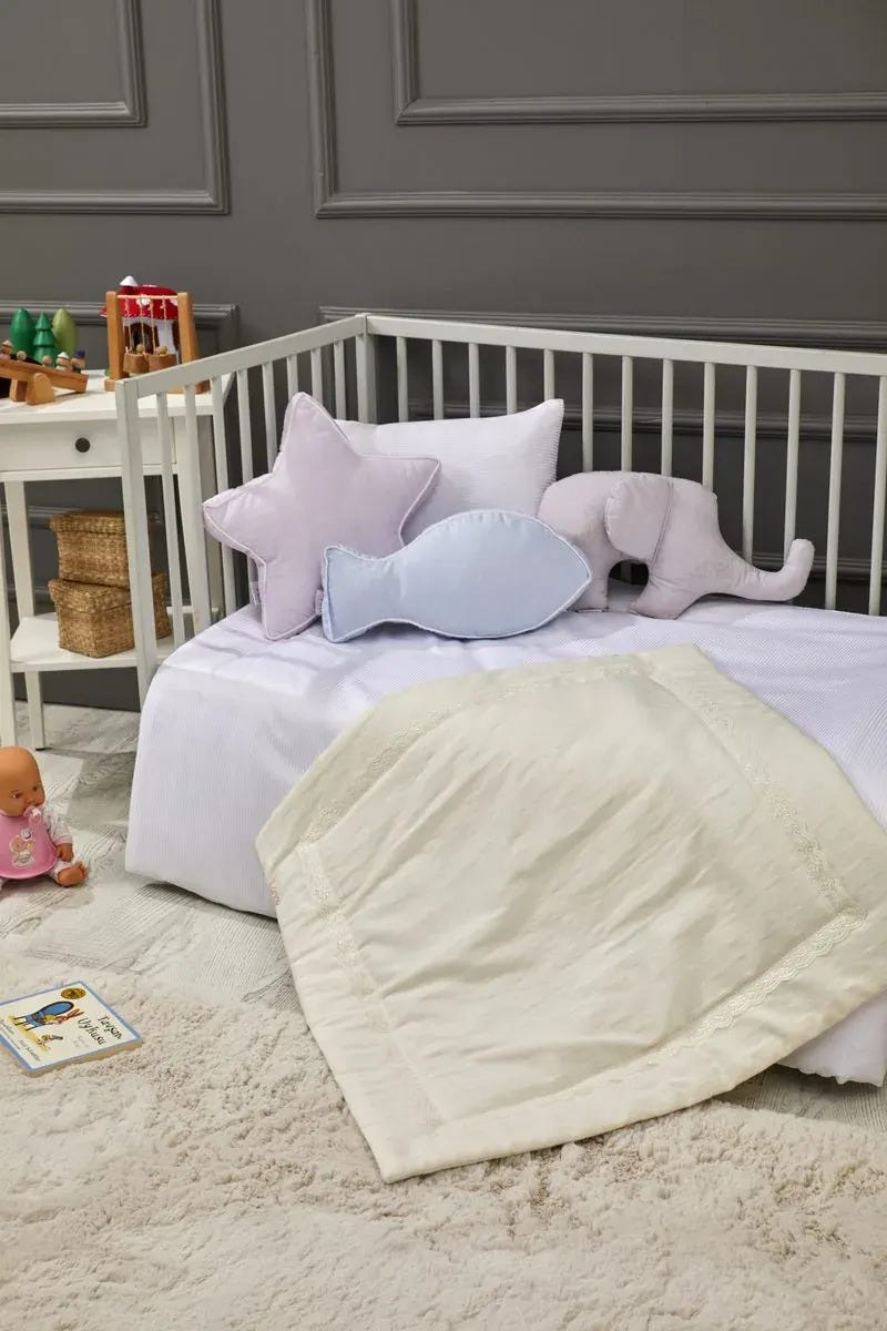 Puffy Cotton Soft Baby Blanket, 33x33 in by LaFiny, Cream #cream