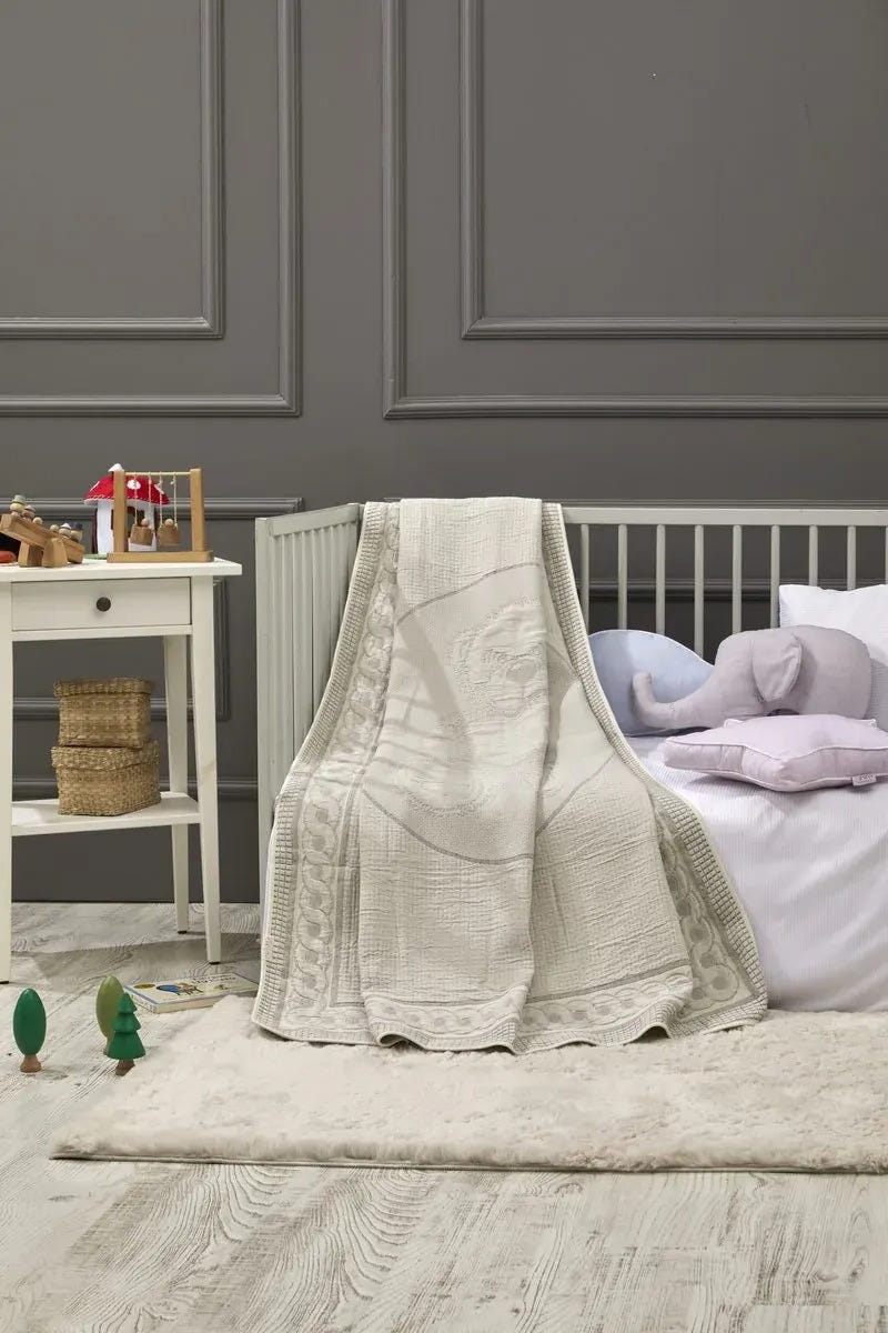 Sweet Bear Bamboo Baby Blanket, 43x59 in by LaFiny