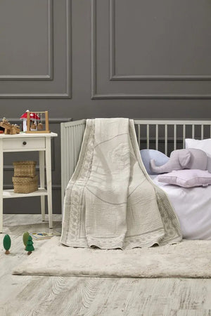 Sweet Bear Bamboo Baby Blanket, 43x59 in by LaFiny