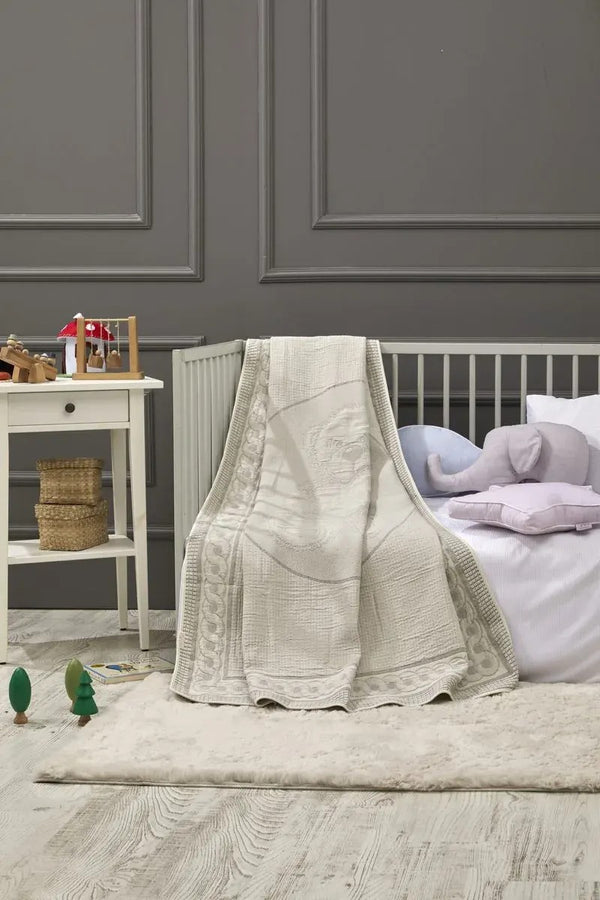 Sweet Bear Bamboo Baby Blanket, 43x59 in by LaFiny