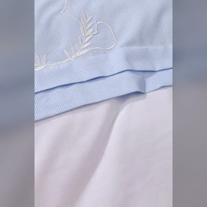 King Bear Embroidered Cotton Baby Duvet Cover Set, 4 Pieces
