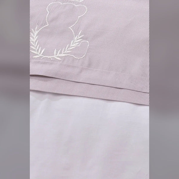King Bear Embroidered Cotton Baby Duvet Cover Set, 4 Pieces
