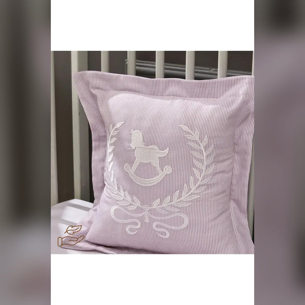 Lucky Colt Embroidered Cotton Baby Duvet Cover Set, 4 Pieces