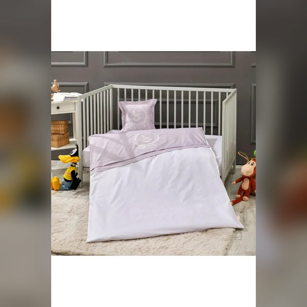 Lucky Colt Embroidered Cotton Baby Duvet Cover Set, 4 Pieces