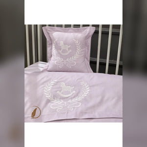 Lucky Colt Embroidered Cotton Baby Duvet Cover Set, 4 Pieces