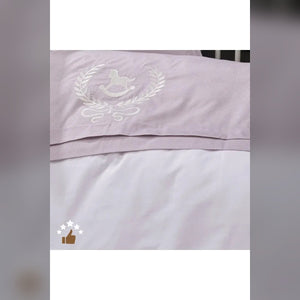 Lucky Colt Embroidered Cotton Baby Duvet Cover Set, 4 Pieces