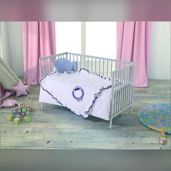King Embroidered Muslin Baby Blanket, 33x33 in
