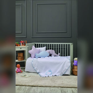 King Embroidered Muslin Baby Blanket, 33x33 in