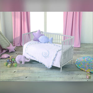 Lucky Colt Embroidered Muslin Baby Blanket, 33x33 in