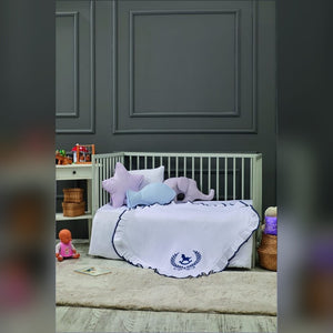 Lucky Colt Embroidered Muslin Baby Blanket, 33x33 in