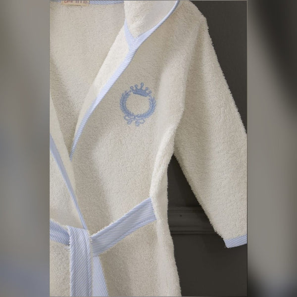 King Embroidered Terry Baby Bathrobe, Blue