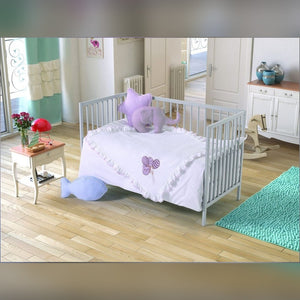 Balloon Embroidered Muslin Baby Blanket, 33x33 in