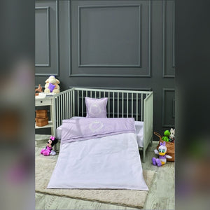 King Embroidered Cotton Baby Duvet Cover Set, 4 Pieces
