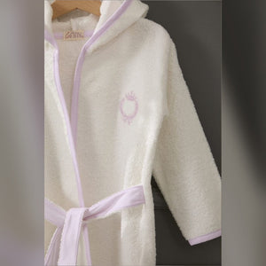 Queen Embroidered Terry Baby Bathrobe (3 Years), Pink