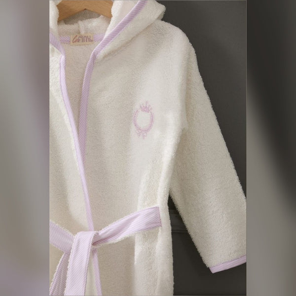 Queen Embroidered Terry Baby Bathrobe (3 Years), Pink