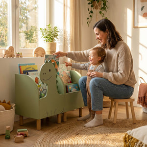 Dinosaur Montessori Bookshelf by vuvitostore