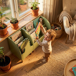 Dinosaur Montessori Bookshelf by vuvitostore