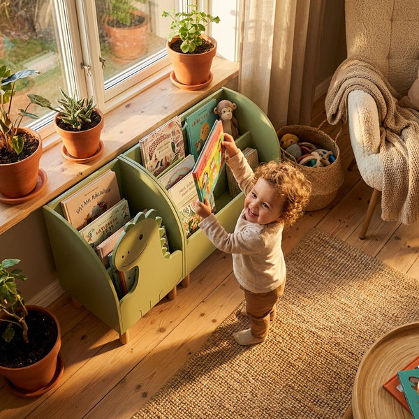 Dinosaur Montessori Bookshelf by vuvitostore