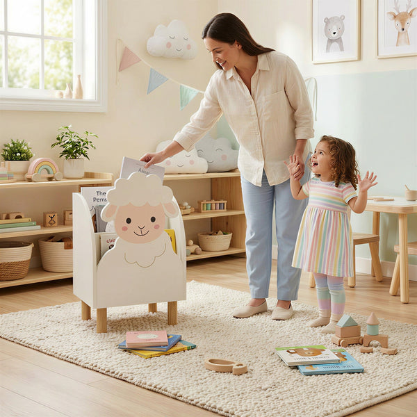 Vuvito Sheep Montessori Bookshelf for Kids by vuvitostore