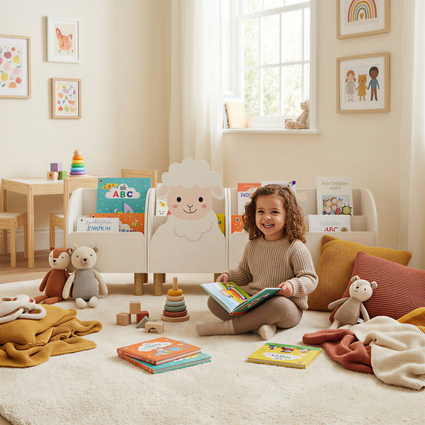 Vuvito Sheep Montessori Bookshelf for Kids by vuvitostore
