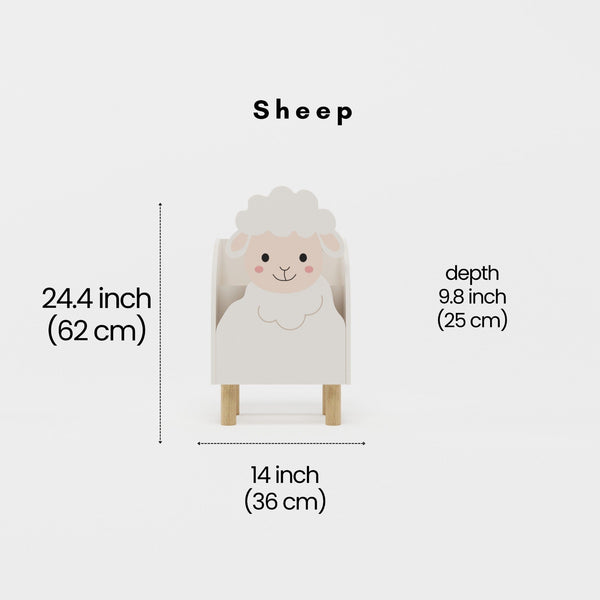Vuvito Sheep Montessori Bookshelf for Kids by vuvitostore