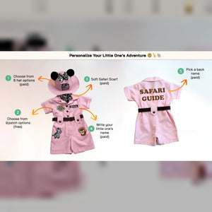 Personalized Handmade Safari Explorer Costume for Toddler - Zoo Keeper Jumpsuit for Kids - Halloween Safari Guide Outfit by Costumes Club, Pink #pink