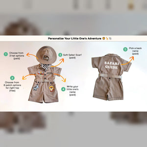 Personalized Handmade Safari Explorer Costume for Toddler - Zoo Keeper Jumpsuit for Kids - Halloween Safari Guide Outfit by Costumes Club, Brown #brown