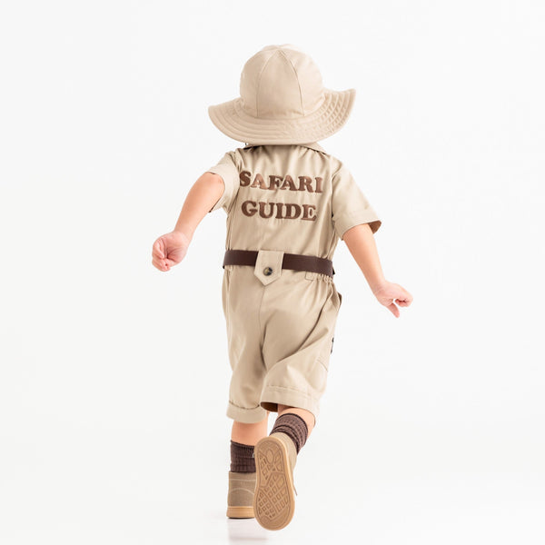Personalized Handmade Safari Explorer Costume for Toddler - Zoo Keeper Jumpsuit for Kids - Halloween Safari Guide Outfit by Costumes Club, Beige #beige