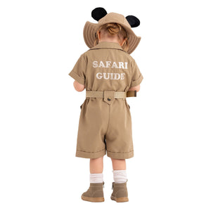 Personalized Handmade Safari Explorer Costume for Toddler - Zoo Keeper Jumpsuit for Kids - Halloween Safari Guide Outfit by Costumes Club, Brown #brown