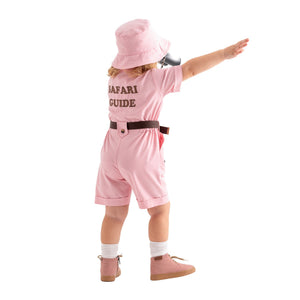Personalized Handmade Safari Explorer Costume for Toddler - Zoo Keeper Jumpsuit for Kids - Halloween Safari Guide Outfit by Costumes Club, Pink #pink