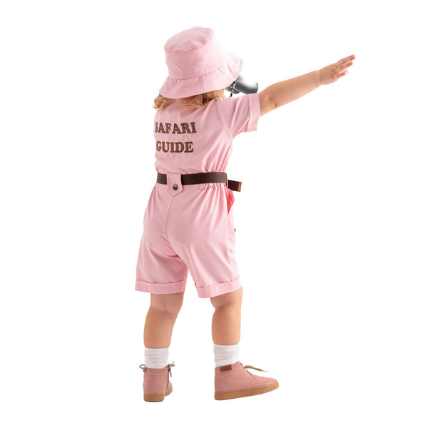 Personalized Handmade Safari Explorer Costume for Toddler - Zoo Keeper Jumpsuit for Kids - Halloween Safari Guide Outfit by Costumes Club, Pink #pink