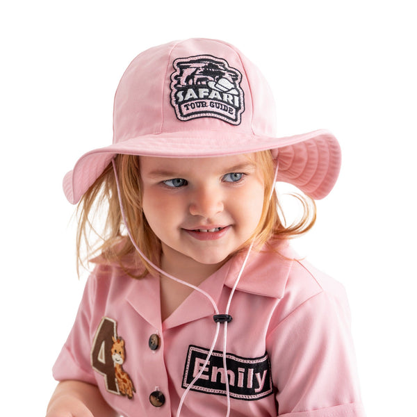 Personalized Handmade Safari Explorer Costume for Toddler - Zoo Keeper Jumpsuit for Kids - Halloween Safari Guide Outfit by Costumes Club, Pink #pink