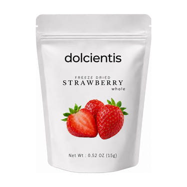 Dolcientis Freeze Dried Whole Strawberries | Single Ingredient, No Sugar Added Snack | Vegan, Keto-Friendly | 0.52 oz (15g) Bag
