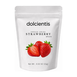 Dolcientis Freeze Dried Whole Strawberries | Single Ingredient, No Sugar Added Snack | Vegan, Keto-Friendly | 0.52 oz (15g) Bag