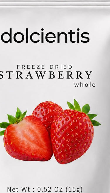 Dolcientis Freeze Dried Whole Strawberries | Single Ingredient, No Sugar Added Snack | Vegan, Keto-Friendly | 0.52 oz (15g) Bag