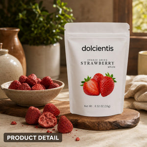 Dolcientis Freeze Dried Whole Strawberries | Single Ingredient, No Sugar Added Snack | Vegan, Keto-Friendly | 0.52 oz (15g) Bag