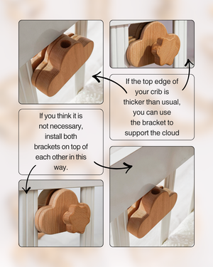Premium Wood Mobile Arm for Crib, Boho Nursery Decor, Handcrafted Wooden Baby Mobile Holder, Universal Clamping Mobile Hanger, Neutral Nursery