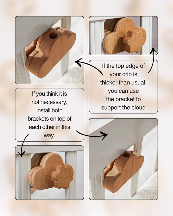 Premium Wood Mobile Arm for Crib, Boho Nursery Decor, Handcrafted Wooden Baby Mobile Holder, Universal Clamping Mobile Hanger, Neutral Nursery