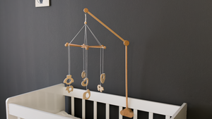 Premium Wood Mobile Arm for Crib, Boho Nursery Decor, Handcrafted Wooden Baby Mobile Holder, Universal Clamping Mobile Hanger, Neutral Nursery
