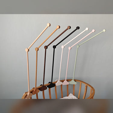 Premium Wood Mobile Arm for Crib, Boho Nursery Decor, Handcrafted Wooden Baby Mobile Holder, Universal Clamping Mobile Hanger, Neutral Nursery