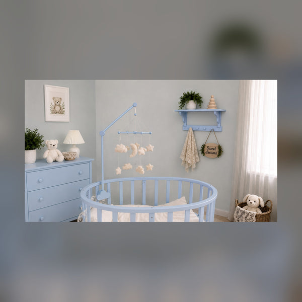 Premium Wood Mobile Arm for Crib, Boho Nursery Decor, Handcrafted Wooden Baby Mobile Holder, Universal Clamping Mobile Hanger, Neutral Nursery
