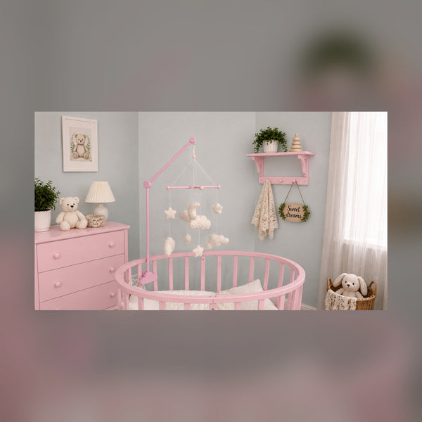 Premium Wood Mobile Arm for Crib, Boho Nursery Decor, Handcrafted Wooden Baby Mobile Holder, Universal Clamping Mobile Hanger, Neutral Nursery