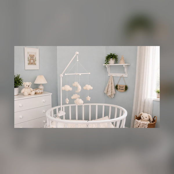 Premium Wood Mobile Arm for Crib, Boho Nursery Decor, Handcrafted Wooden Baby Mobile Holder, Universal Clamping Mobile Hanger, Neutral Nursery
