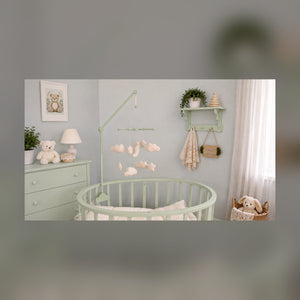 Premium Wood Mobile Arm for Crib, Boho Nursery Decor, Handcrafted Wooden Baby Mobile Holder, Universal Clamping Mobile Hanger, Neutral Nursery