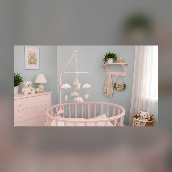 Premium Wood Mobile Arm for Crib, Boho Nursery Decor, Handcrafted Wooden Baby Mobile Holder, Universal Clamping Mobile Hanger, Neutral Nursery